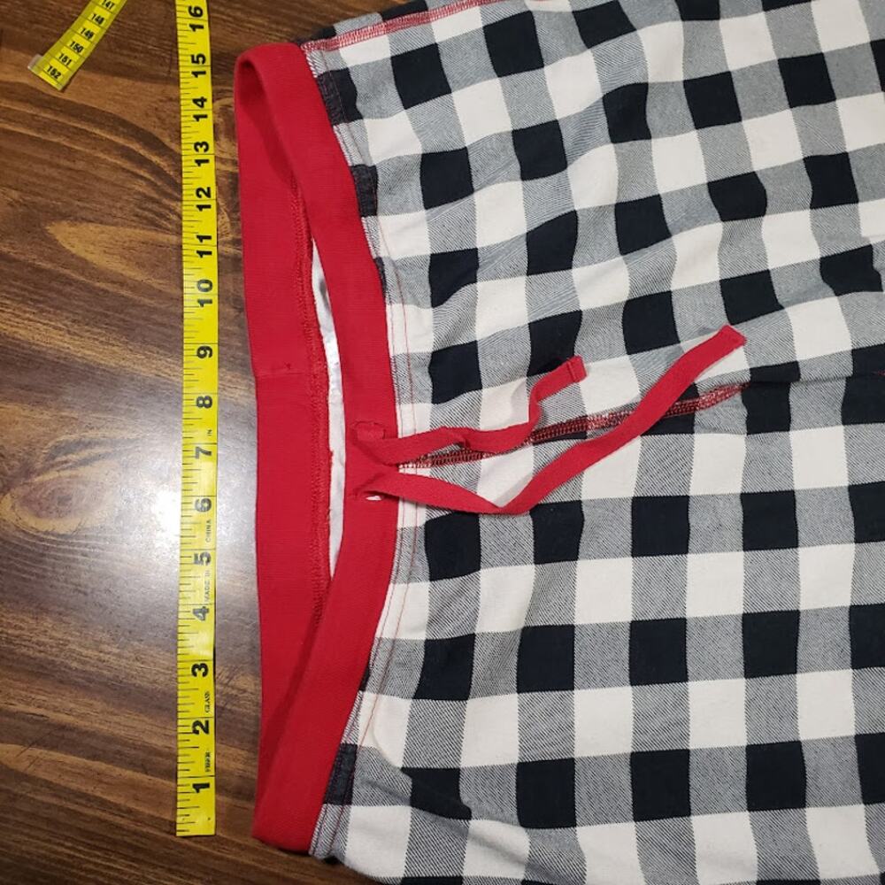 Hanna Andersson Pajama Set Organic Cotton Women's Large Black White Check Red - Picture 10 of 13